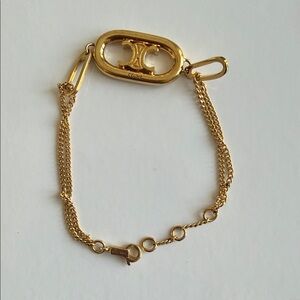 Authentic Celine Gold Double Chain Bracelet